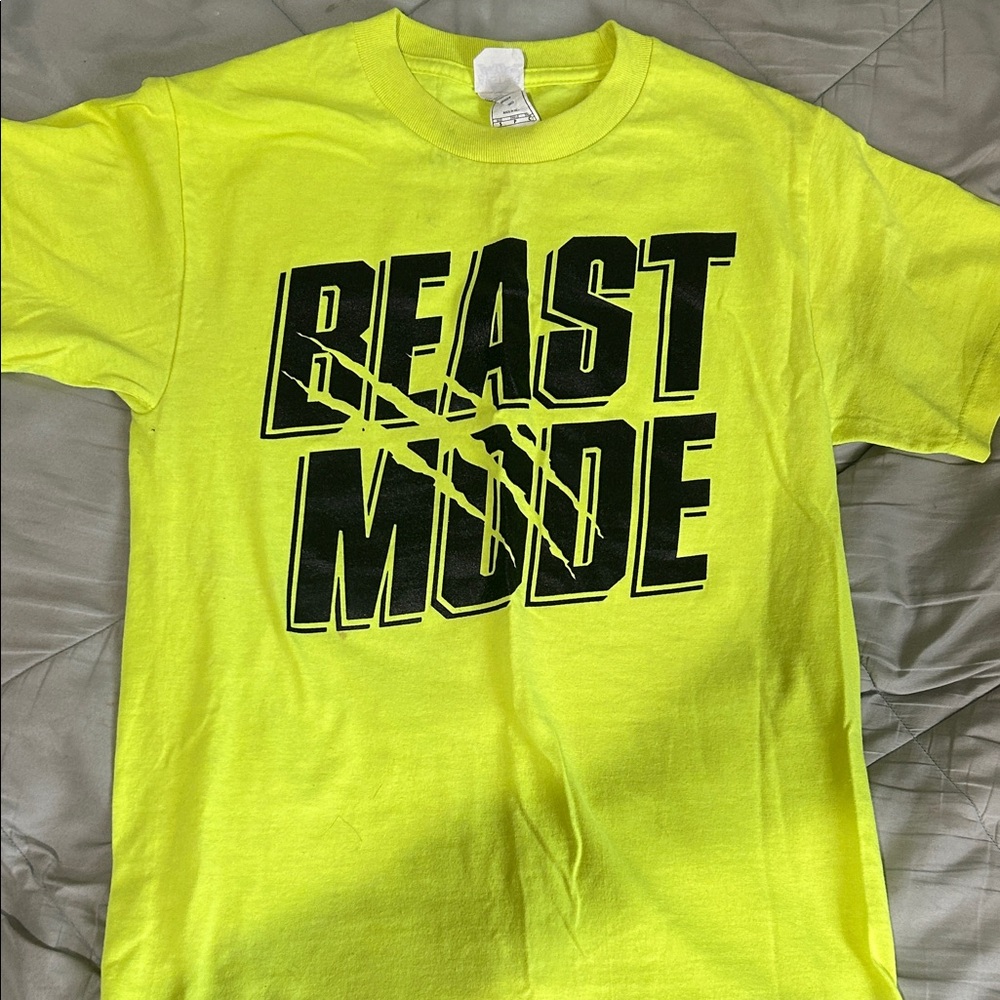 Neon Yellow 'Beast Mode' T-Shirt